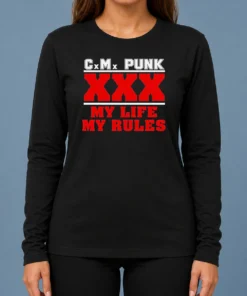 Hot Straight Edge Hardcore CM Punk XXX My Life My Rules Long Sleeve Shirt