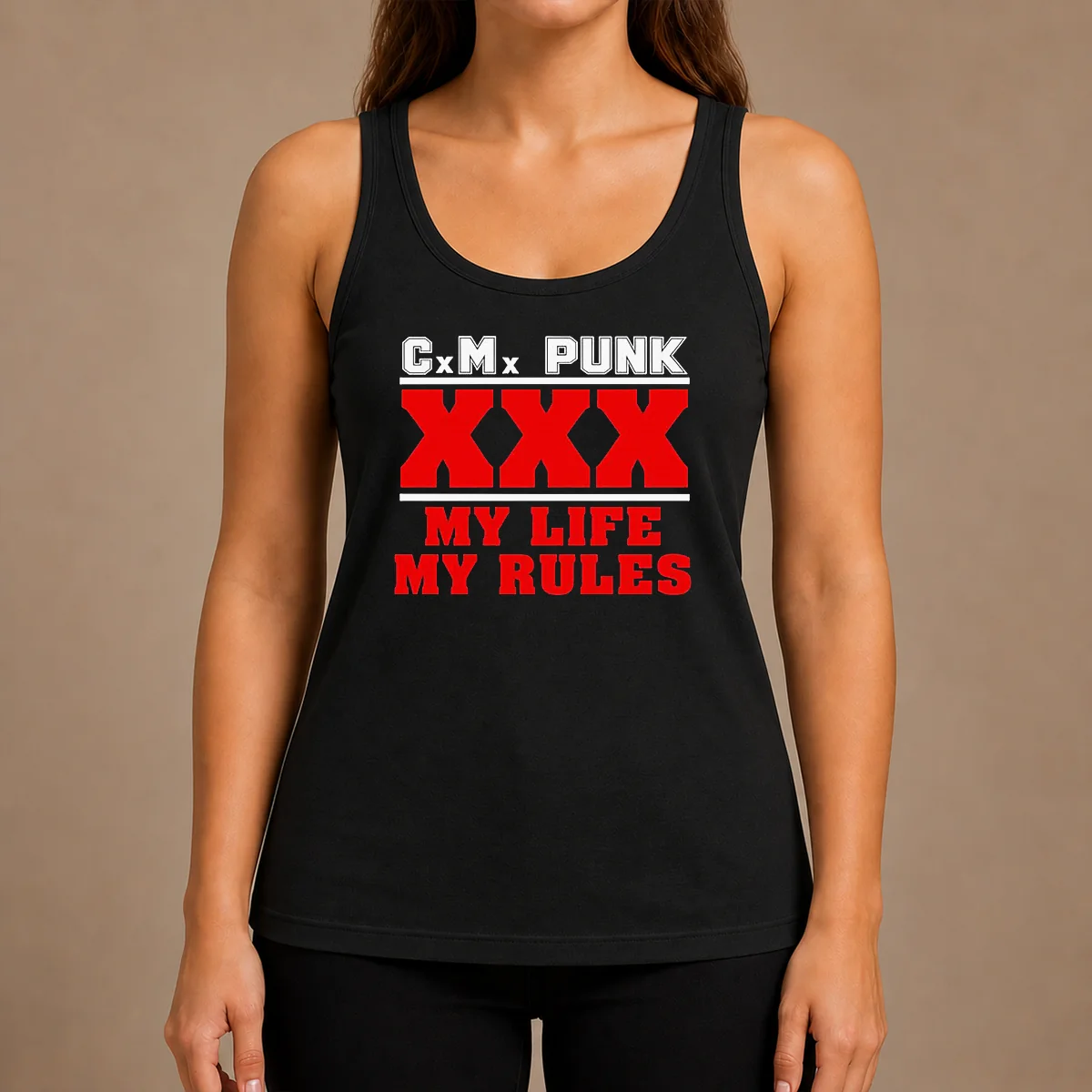 Hot Straight Edge Hardcore CM Punk XXX My Life My Rules Tank Top