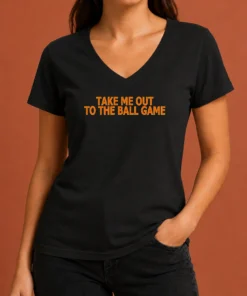 Hot Take Me Out To The Ball Game Baseball Stadium V-Neck Shirt