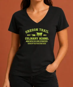 Hot Top Oregon Trail Culinary School V-Neck Shirt