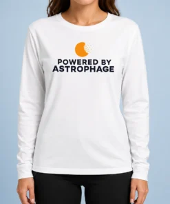 Hot Top Powered By Astrophage long sleeve shirt in black with bold graphic print on front