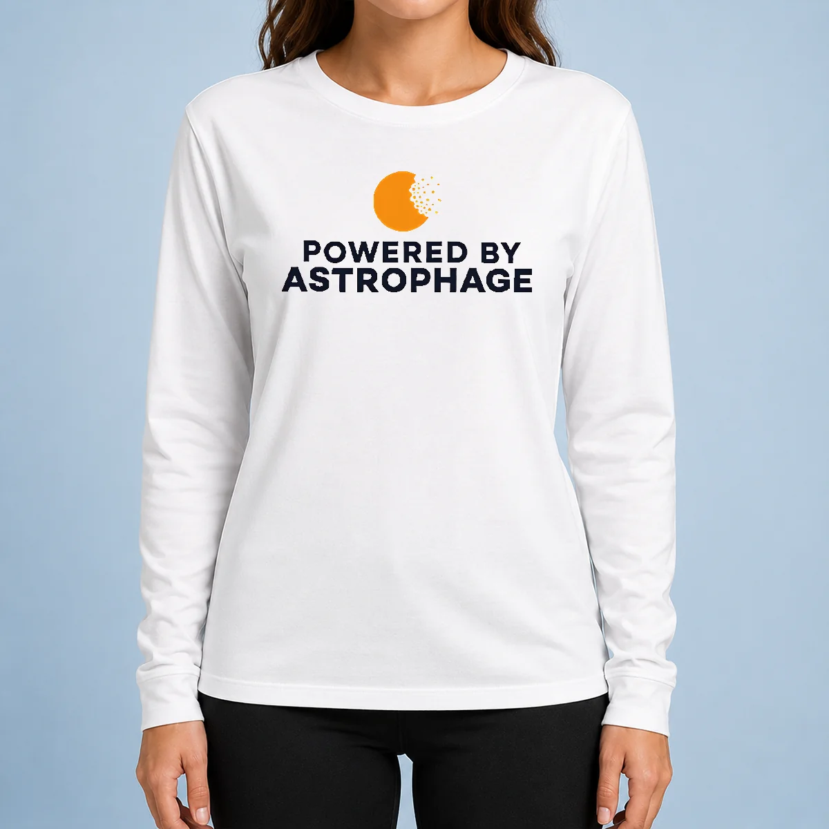 Hot Top Powered By Astrophage long sleeve shirt in black with bold graphic print on front