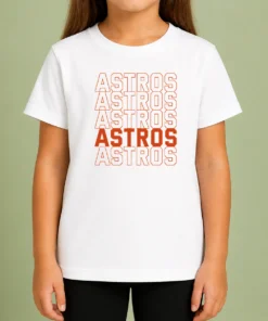 Hot Top Vintage Astros Retro Style Name Sports Fan Kids T-Shirt