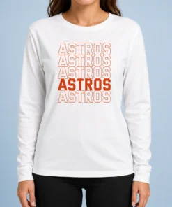 Hot Top Vintage Astros Retro Style Name Sports Fan Long Sleeve Shirt