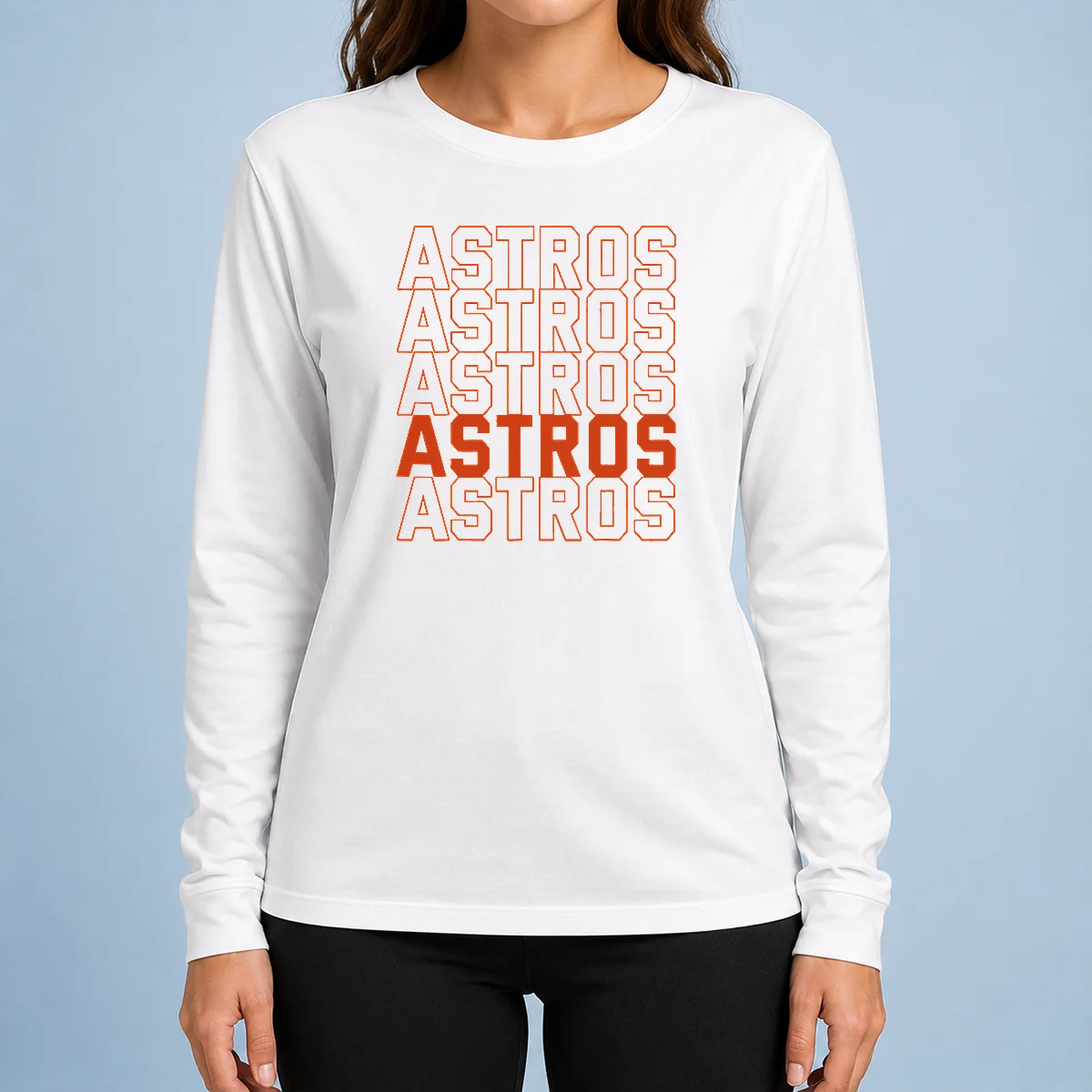 Hot Top Vintage Astros Retro Style Name Sports Fan Long Sleeve Shirt