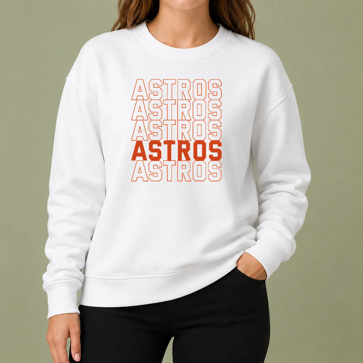 Hot Top Vintage Astros Retro Style Name Sports Fan Sweater