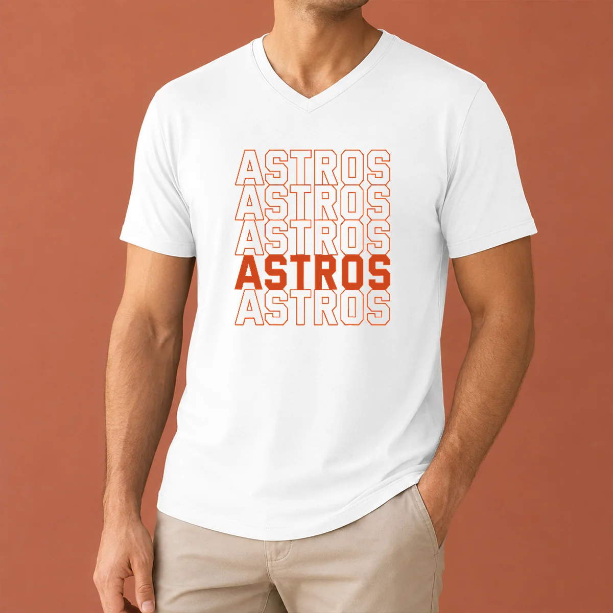 Hot Top Vintage Astros Retro Style V-Neck Shirt Hot Top Vintage Astros Retro Style V-Neck Shirt