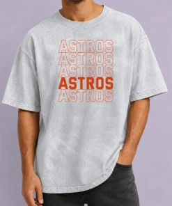 Hot Top Vintage Astros Retro Style Name Sports Fan Washed T-Shirt