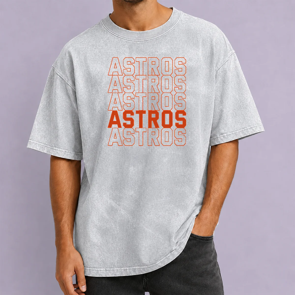 Hot Top Vintage Astros Retro Style Name Sports Fan Washed T-Shirt