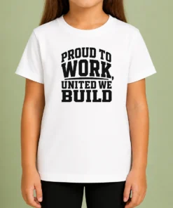 Nice American Labor Proud Typography Silhouette Kids T-Shirt