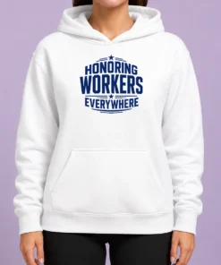 Nice Awesome Labour Day Workers Pride Line Art Hoodie