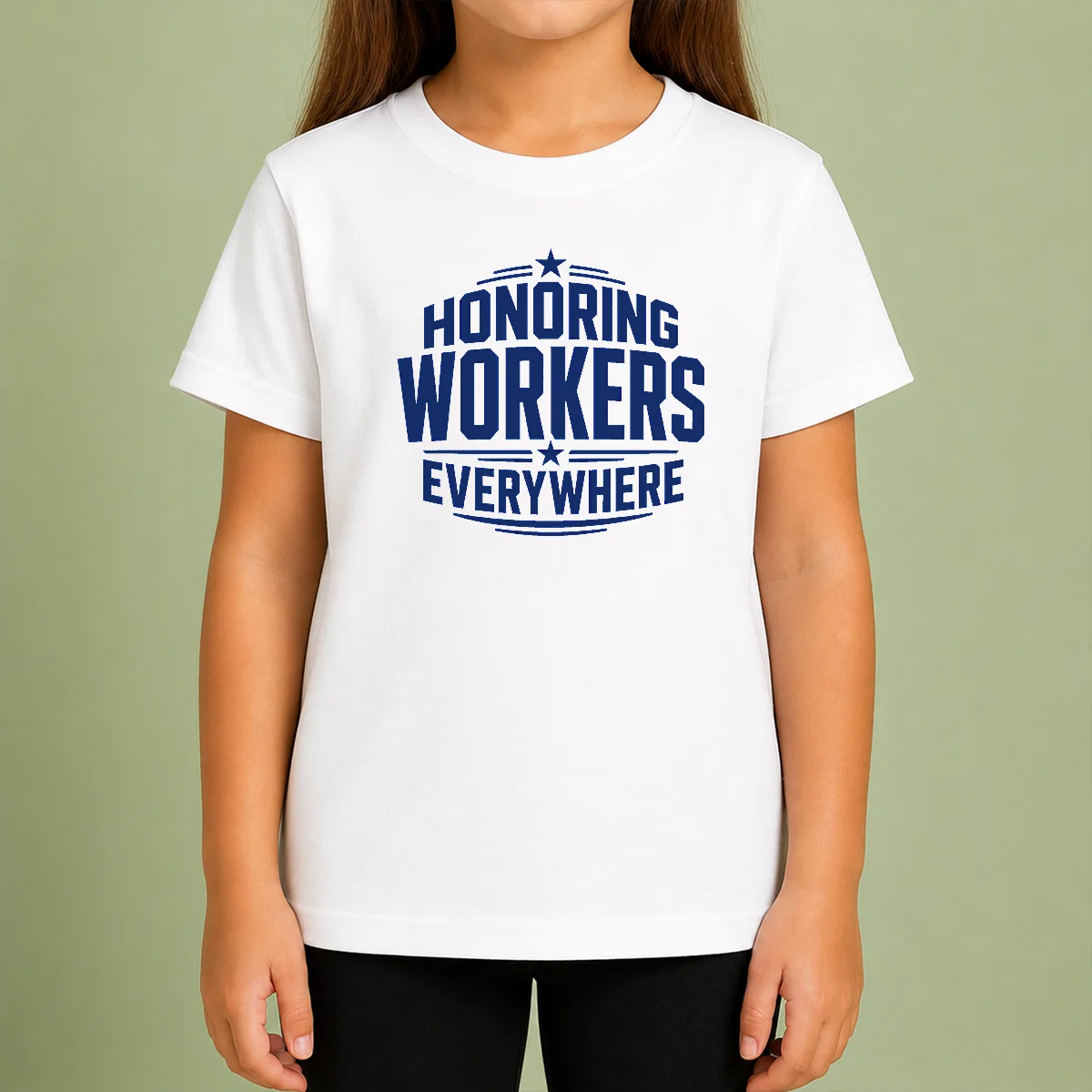 Nice Awesome Labour Day Workers Pride Line Art Kids T-Shirt