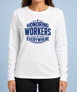Nice Awesome Labour Day Workers Pride Line Art Long Sleeve Shirt
