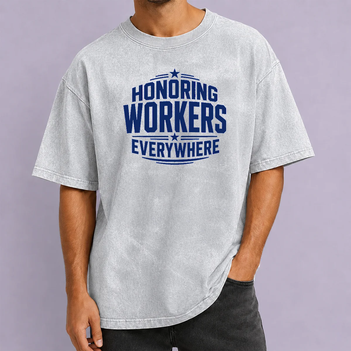 Nice Awesome Labour Day Workers Pride Line Art Washed T-Shirt