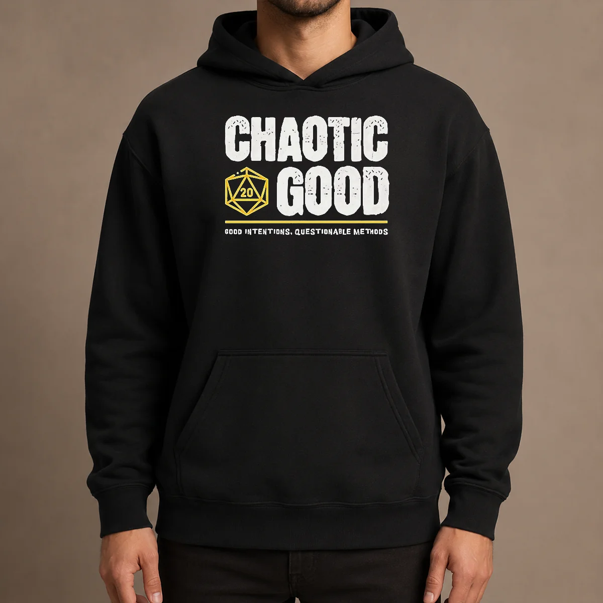 Nice Chaotic Good D20 Dice Good Intentions Questionable Methods Hoodie