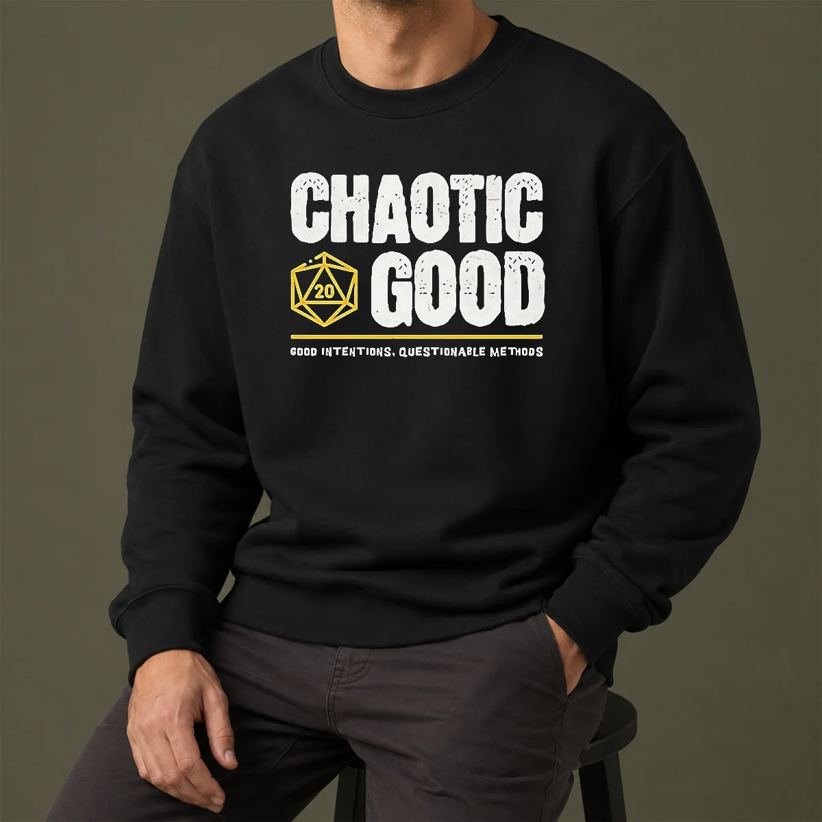 Nice Chaotic Good D20 Dice Good Intentions Questionable Methods Sweater