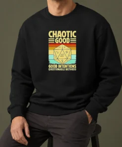 Nice Chaotic Good D20 Retro Stripes Sweater