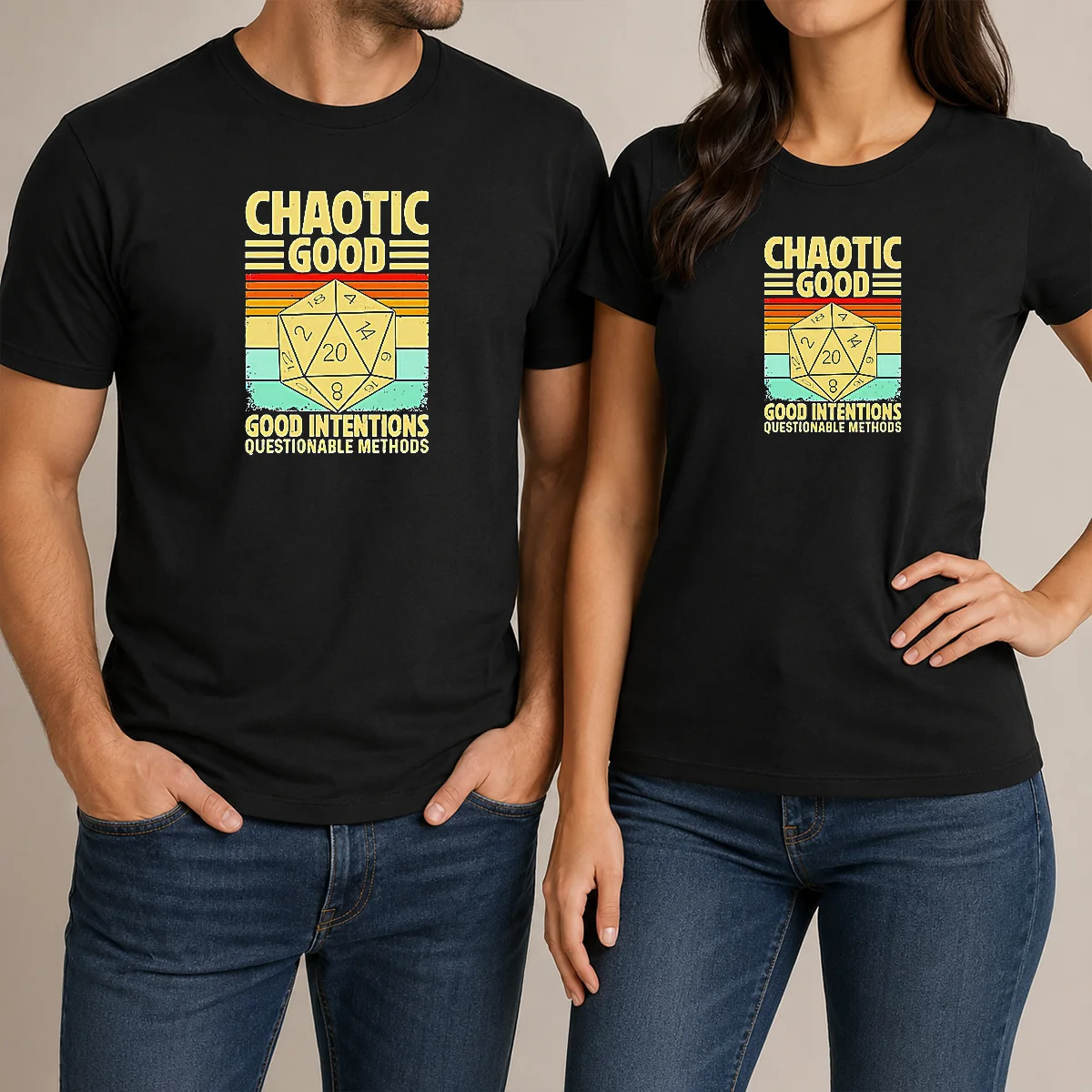 Nice Chaotic Good D20 Retro Stripes Shirt Nice Chaotic Good D20 Retro Stripes Shirt