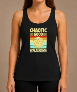 Nice Chaotic Good D20 Retro Stripes Tank Top
