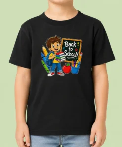 Nice Excited Student Back To School Vector Kids T-Shirt