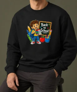 Nice Excited Student Back To School Vector Sweater