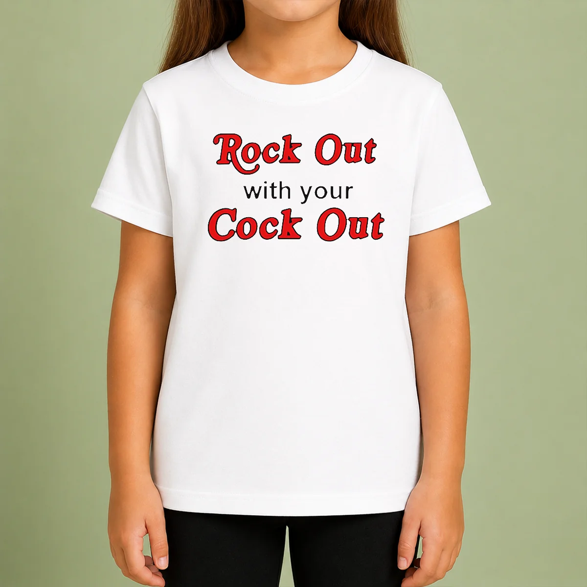 Nice Funny Rock Out With Your Cock Out Humor Slogan Kids T-Shirt