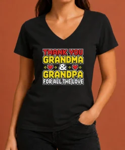 Nice Grandparents Day Appreciation Gift Family Love V-Neck Shirt