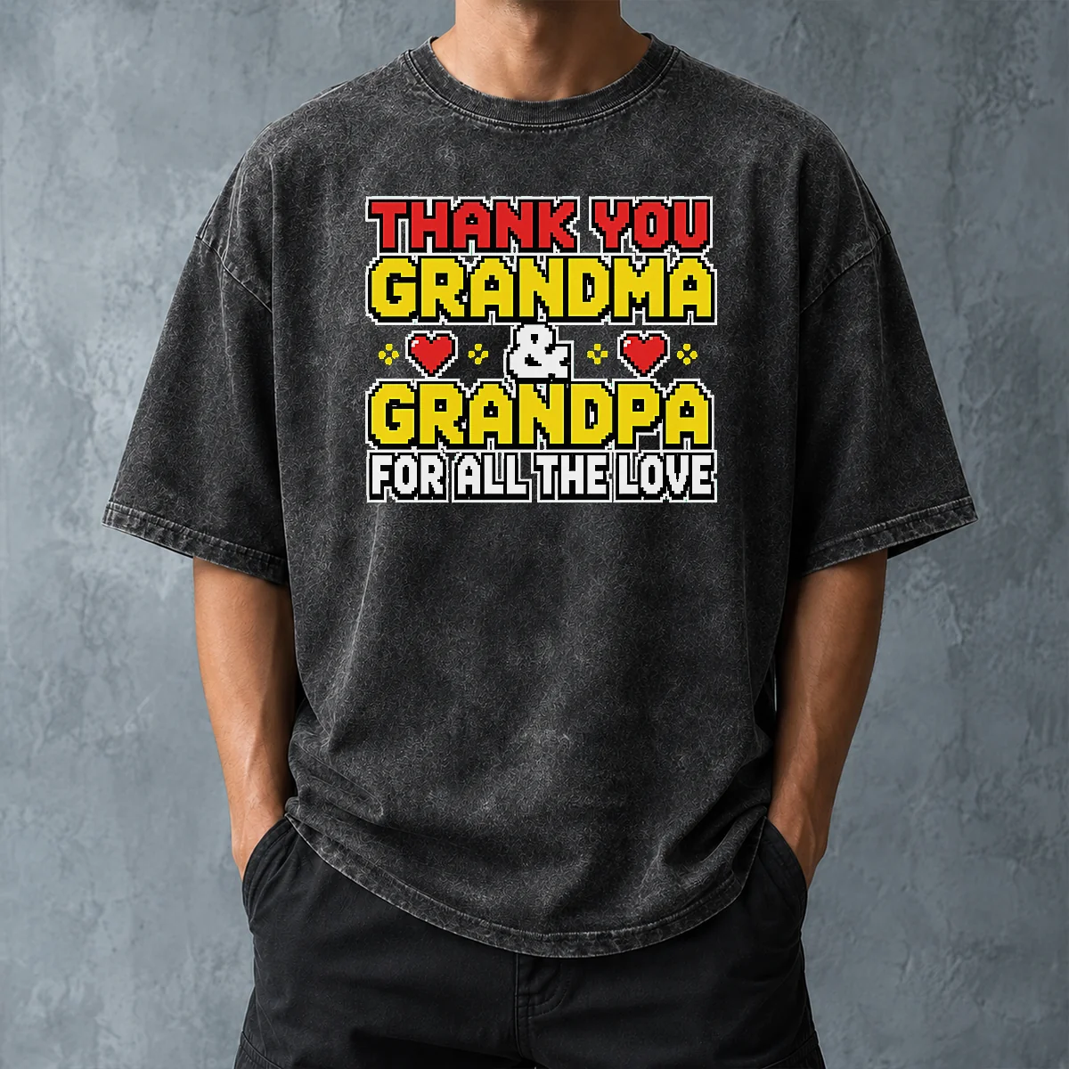 Nice Grandparents Day Appreciation Gift Family Love Washed T-Shirt
