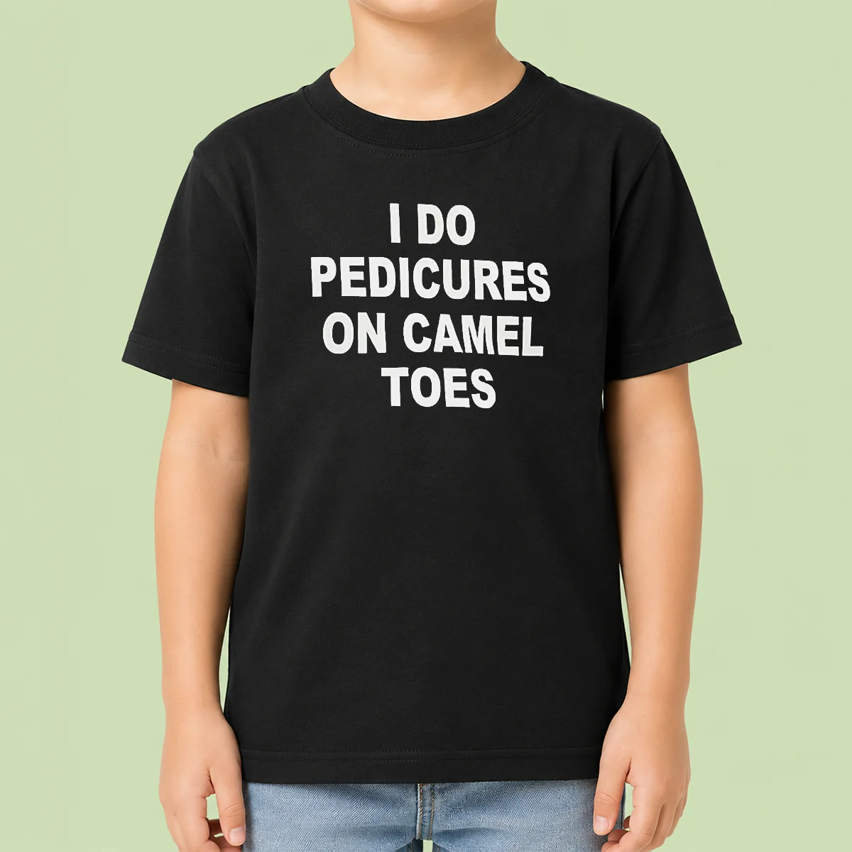 Nice I Do Pedicures On Camel Toes Humor Slogan Kids T-Shirt