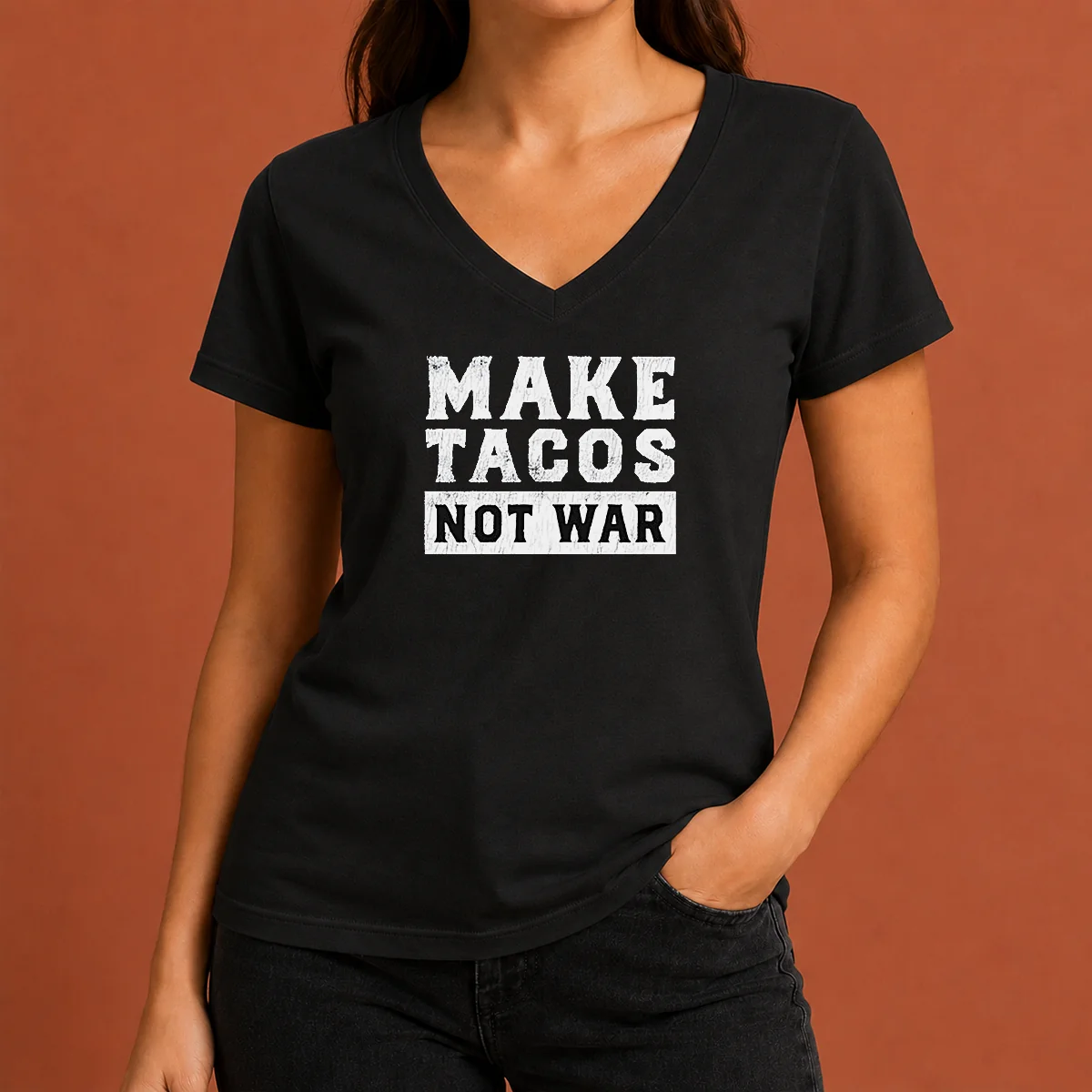 Nice Make Tacos Not War Taco V-Neck Shirt Nice Make Tacos Not War Taco V-Neck Shirt