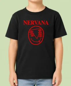 Nice Nervana Eyes And Smiley Face Red Kids T-Shirt
