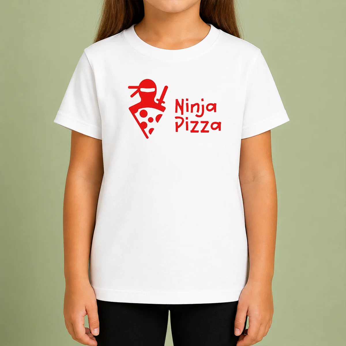 Nice Ninja Pizza Martial Arts Character Food Illustration Kids T-Shirt