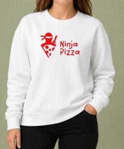 Nice Ninja Pizza Martial Arts Character Food Illustration Sweater