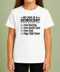 Nice Official My Dog Is A Democrat Free Housing Kids T-Shirt