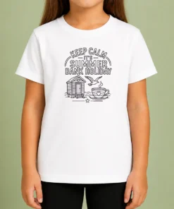 Nice Official Summer Bank Holiday Line Art UK Family Gatherings Kids T-Shirt