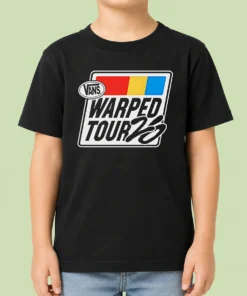Nice Official Vans Warped Tour 25th Anniversary Logo Punk Rock Kids T-Shirt