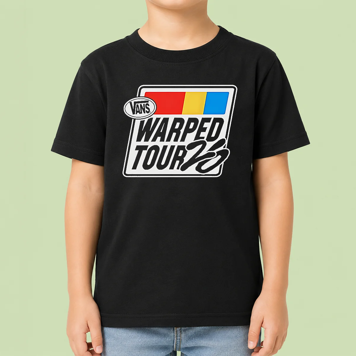 Nice Official Vans Warped Tour 25th Anniversary Logo Punk Rock Kids T-Shirt