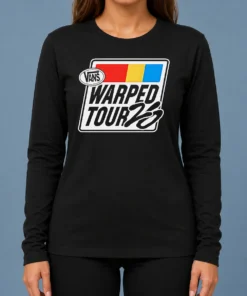 Nice Official Vans Warped Tour 25th Anniversary Logo Punk Rock Long Sleeve Shirt