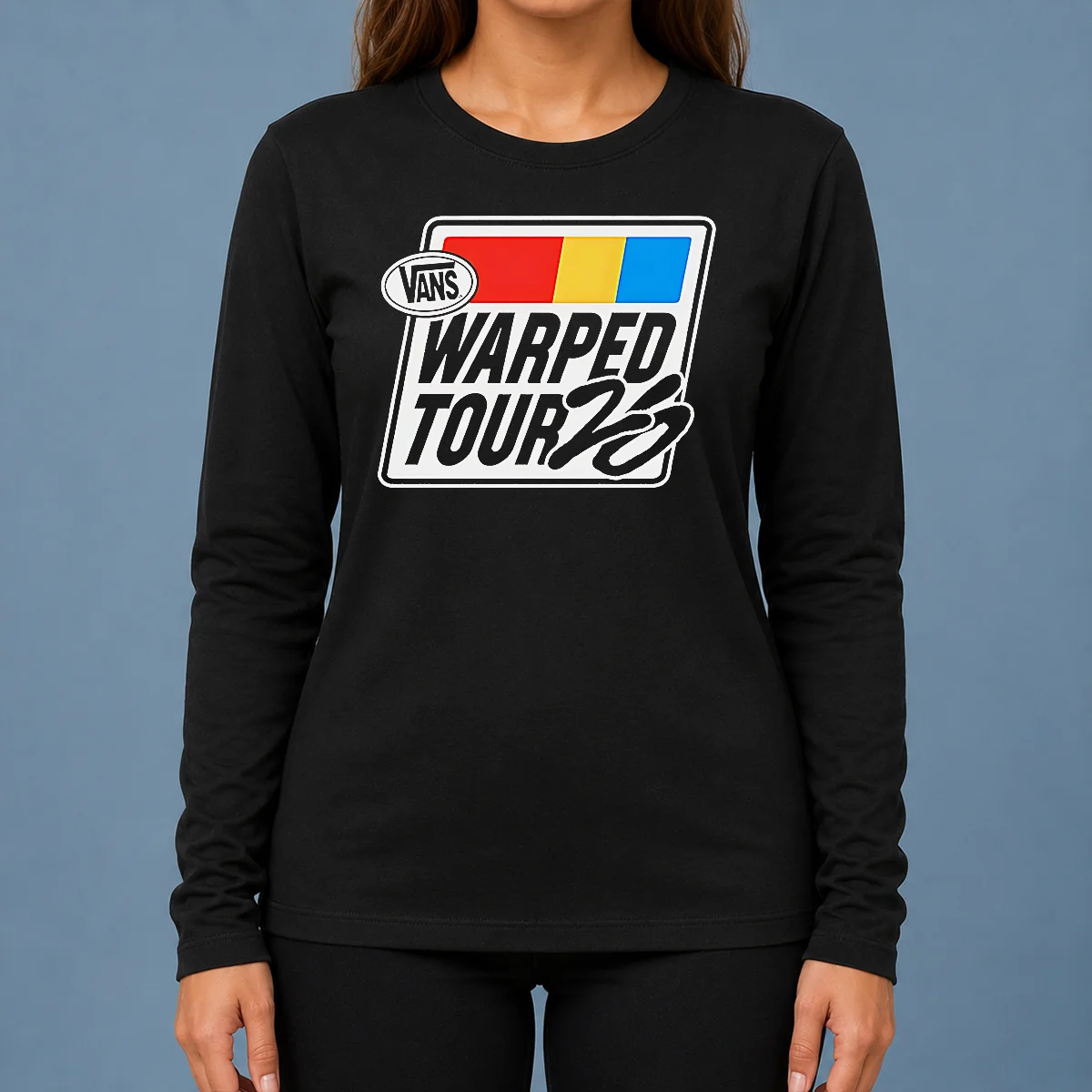 Nice Official Vans Warped Tour 25th Anniversary Logo Punk Rock Long Sleeve Shirt