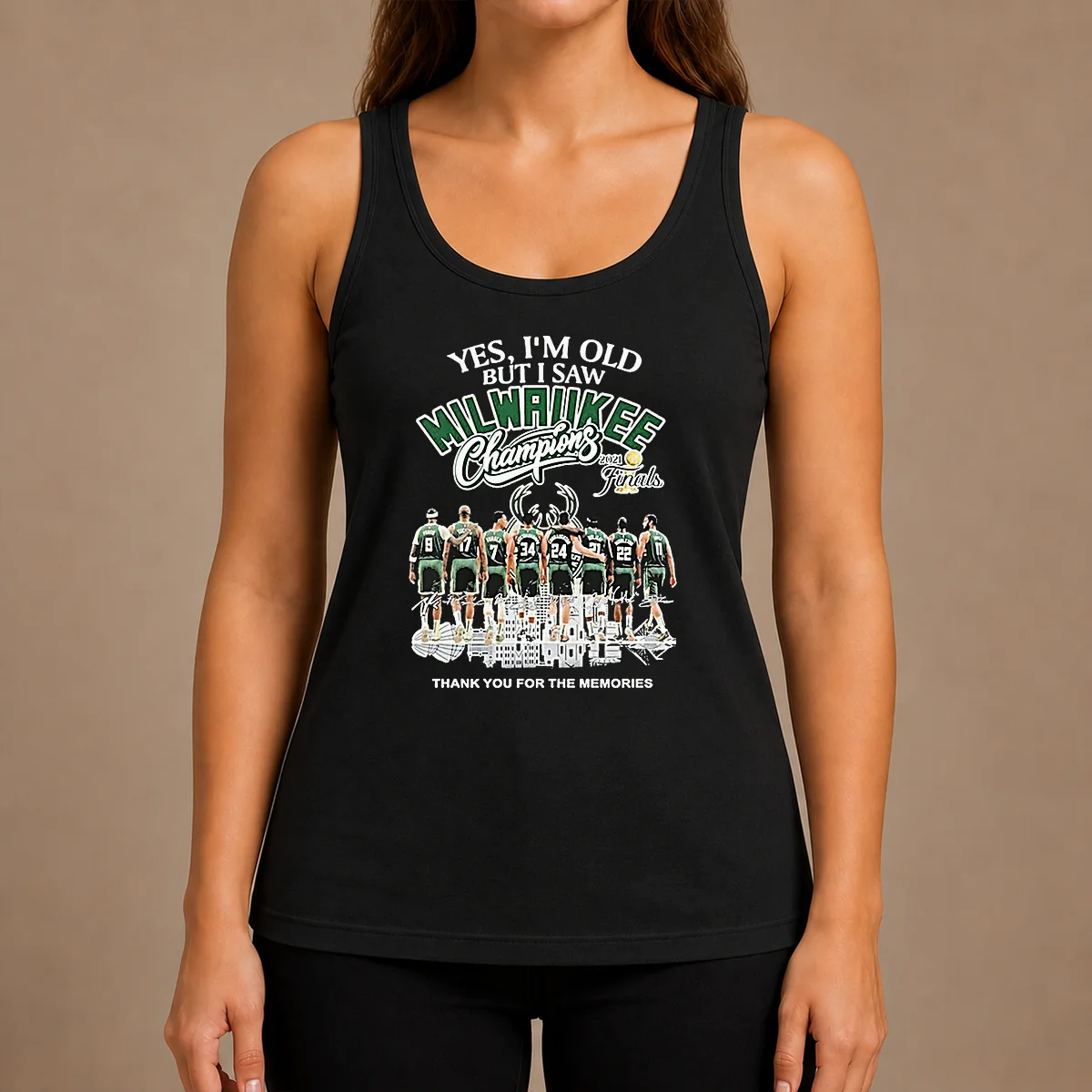 Nice Officials Yes Im Old But I Saw Milwaukee Bucks Champions 2021 Finals Thank You For The Mem Tank Top