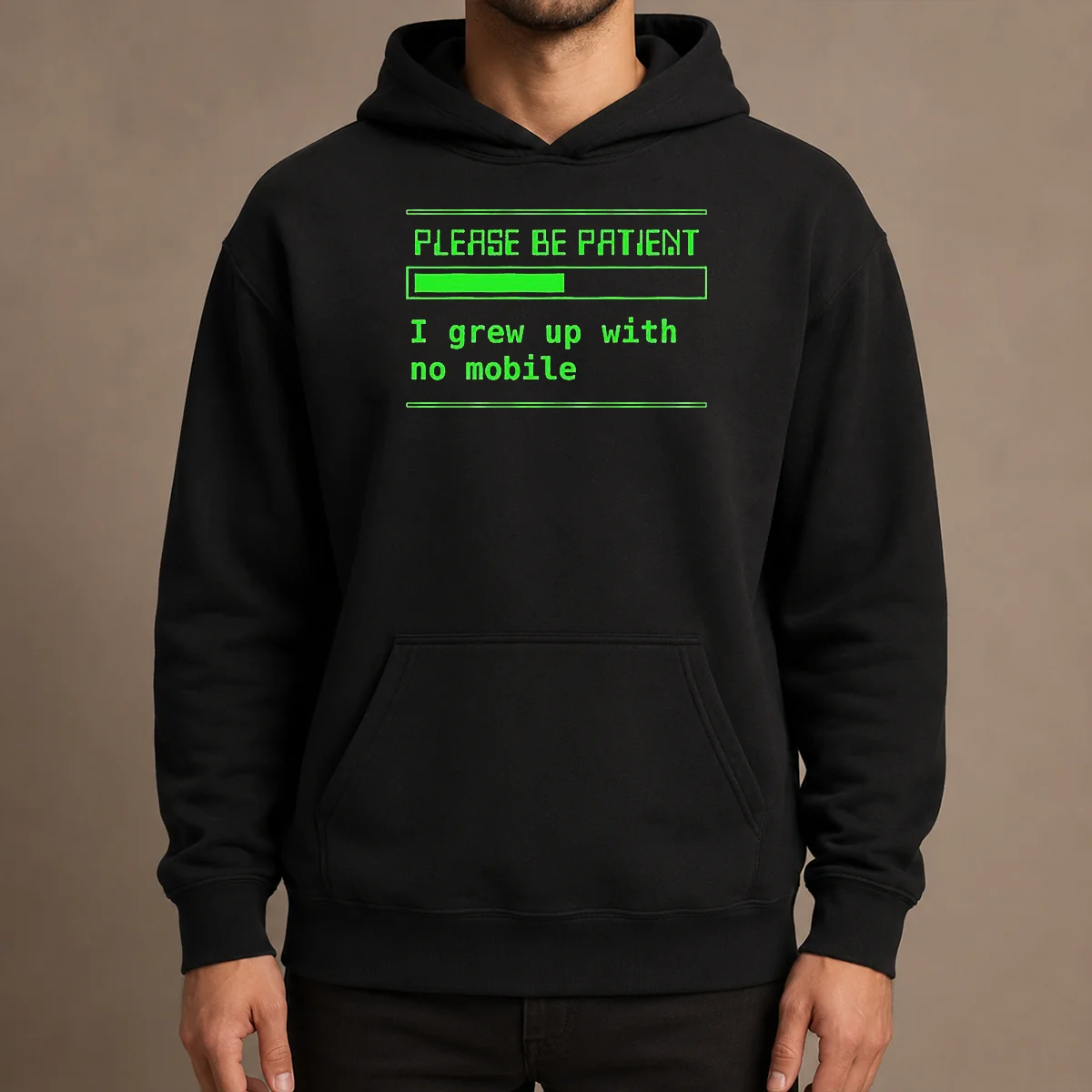 Nice Please Be Patient I Grew Up With No Mobile Funny Quote Nostalgic Hoodie