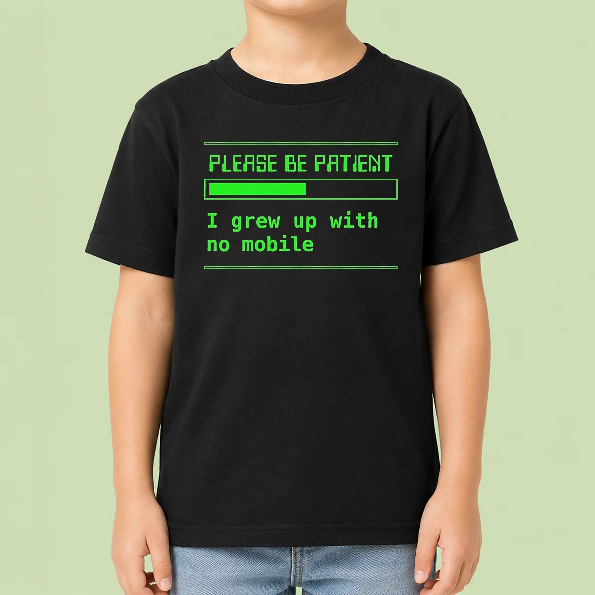 Nice Please Be Patient I Grew Up With No Mobile Funny Quote Nostalgic Kids T-Shirt