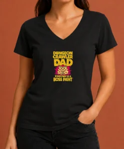 Nice Premium Dungeon Crawler Dad V-Neck Shirt