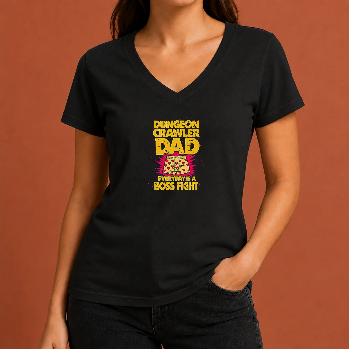 Nice Premium Dungeon Crawler Dad V-Neck Shirt Nice Premium Dungeon Crawler Dad V-Neck Shirt