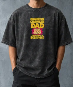 Nice Premium Dungeon Crawler Dad Washed T-Shirt