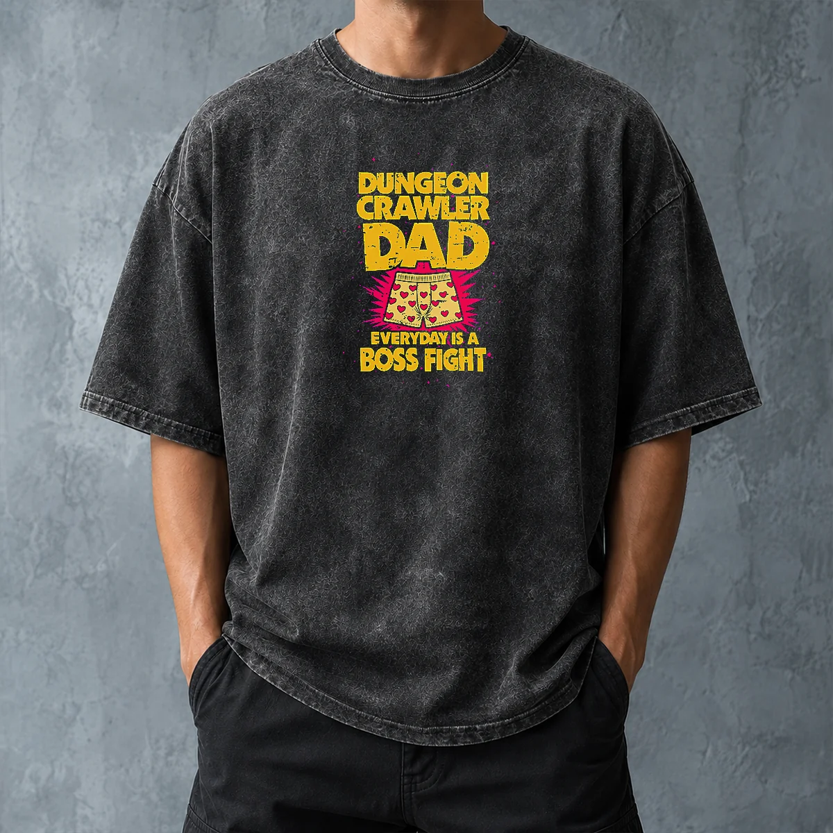 Nice Premium Dungeon Crawler Dad Washed T-Shirt