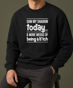 Nice Premium Saw My Shadow Today 6 More Weeks Of Being A Bitch Sweater