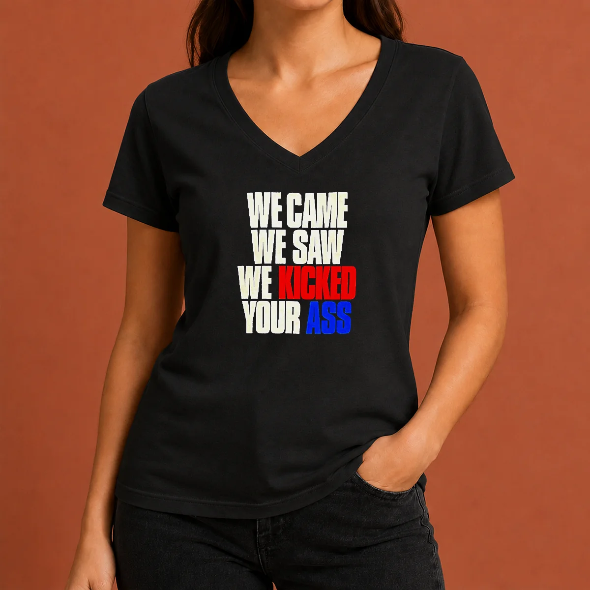Nice Premium We Came We Saw V-Neck Shirt Nice Premium We Came We Saw V-Neck Shirt