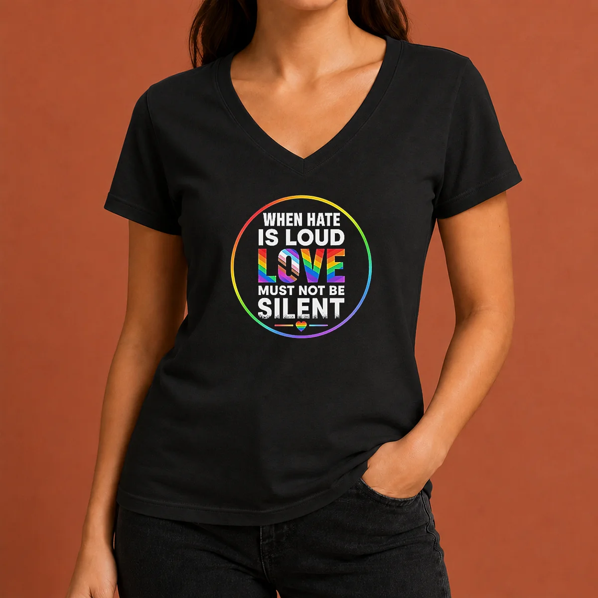 Nice Premium When Hate Is Loud V-Neck Shirt Nice Premium When Hate Is Loud V-Neck Shirt