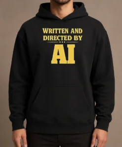 Nice Premium Written And Directed By AI Bold Text Hoodie